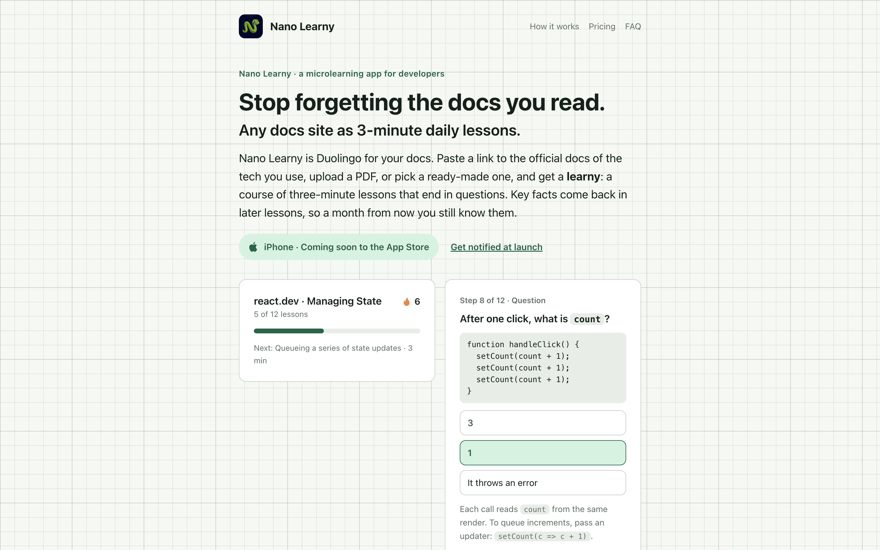 Screenshot of Nano Learny